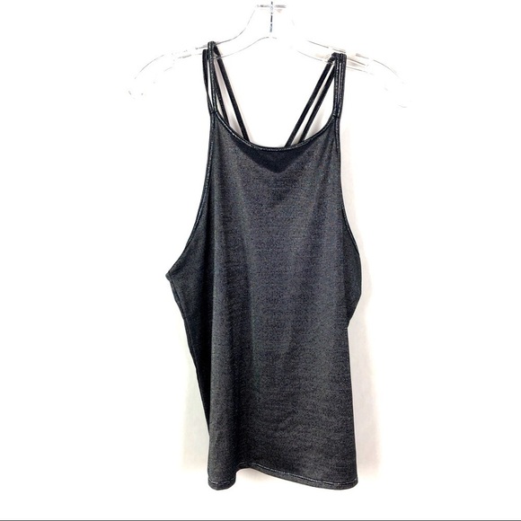 GAP Tops - GAP fit black silver metallic tank top